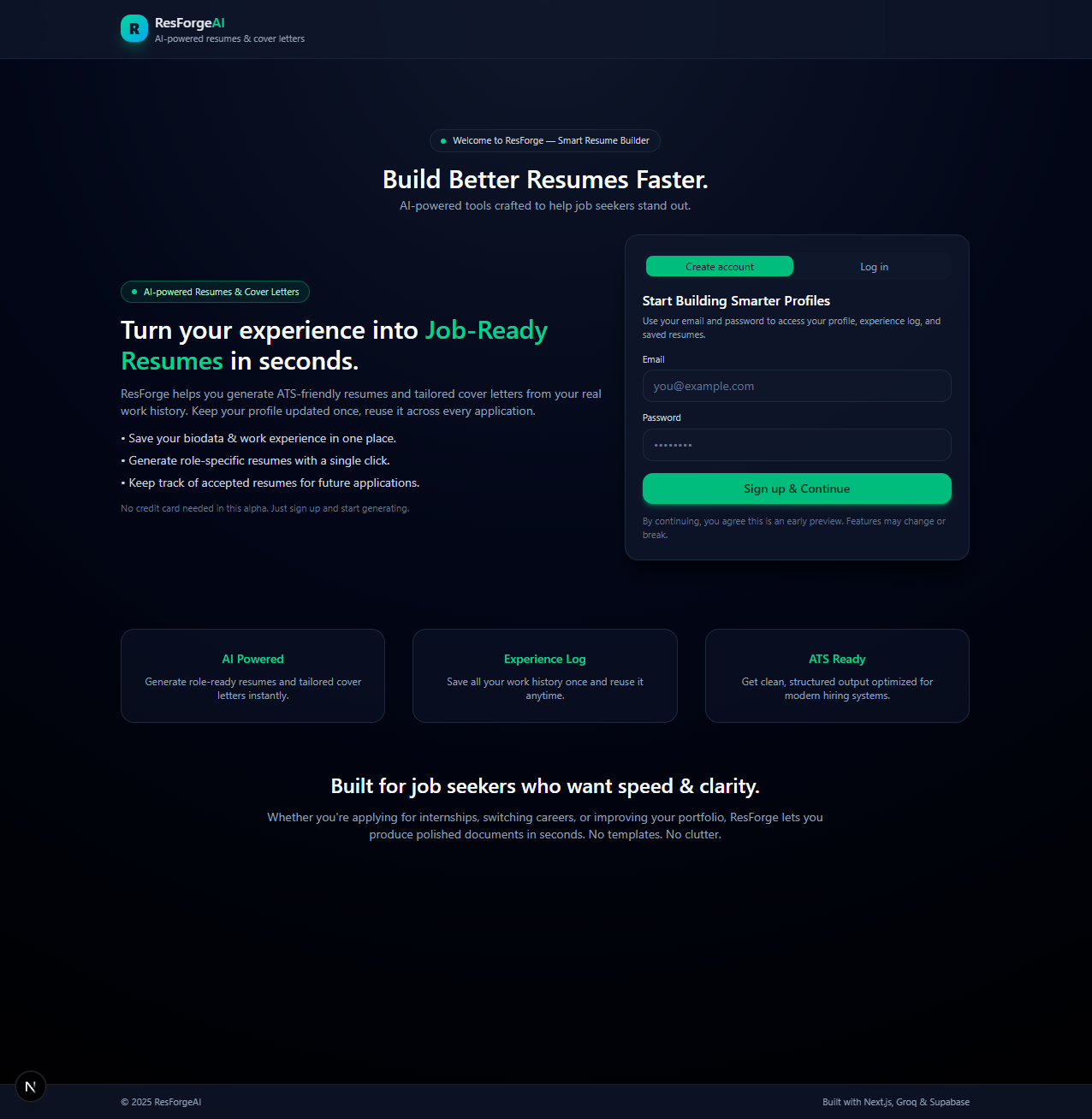 ResForge - AI Resume & Cover Letter screenshot 3