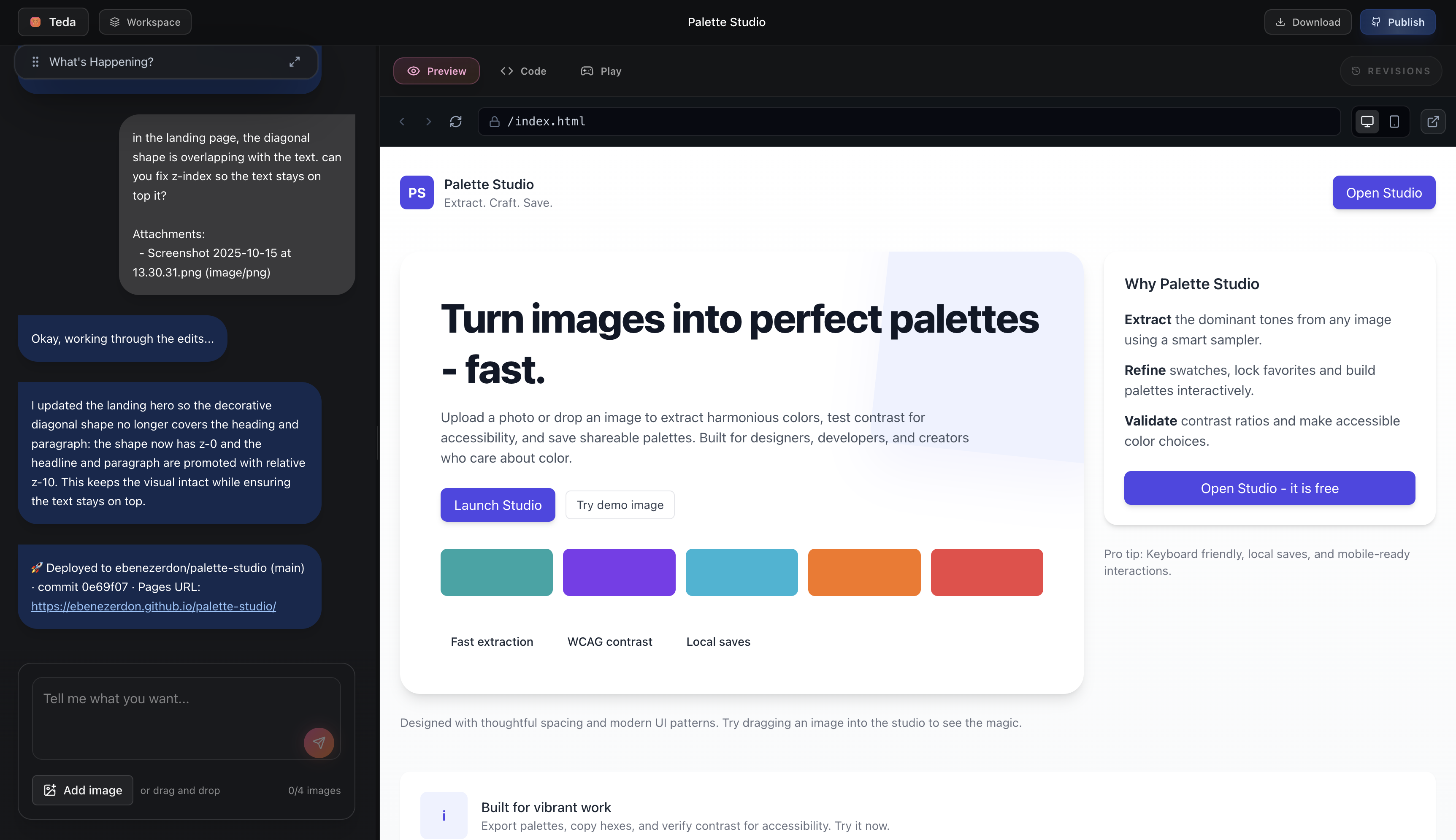 Teda.dev - AI app builder screenshot 3