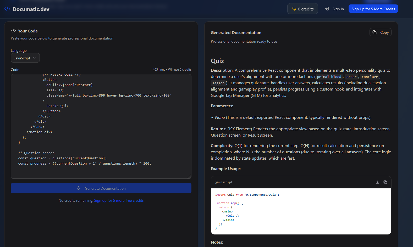 Documatic.dev screenshot 3