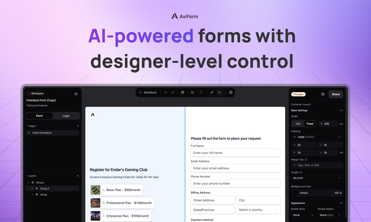 AxiForm screenshot 2