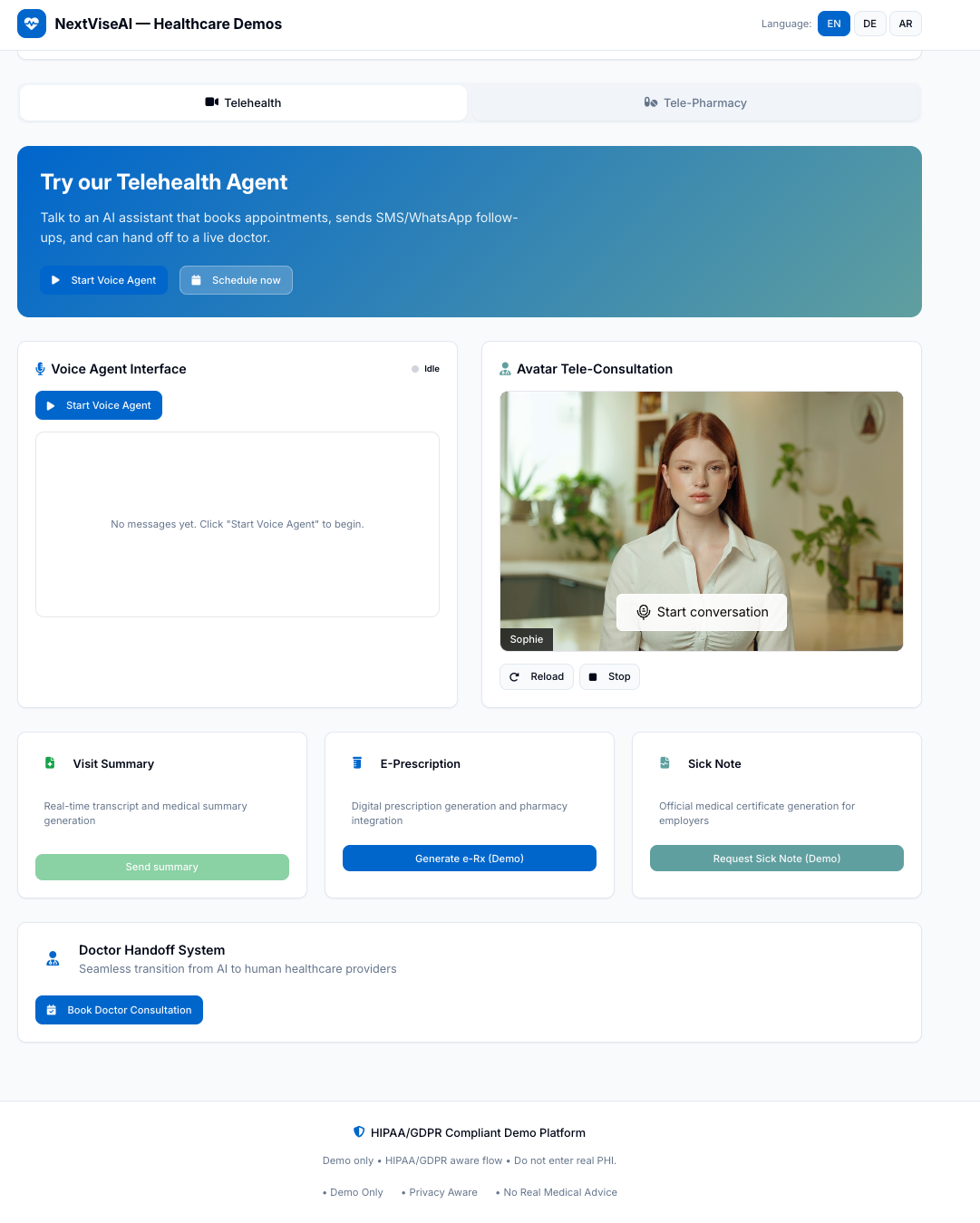 NextViseAI – AI Agents for Telehealth screenshot 1
