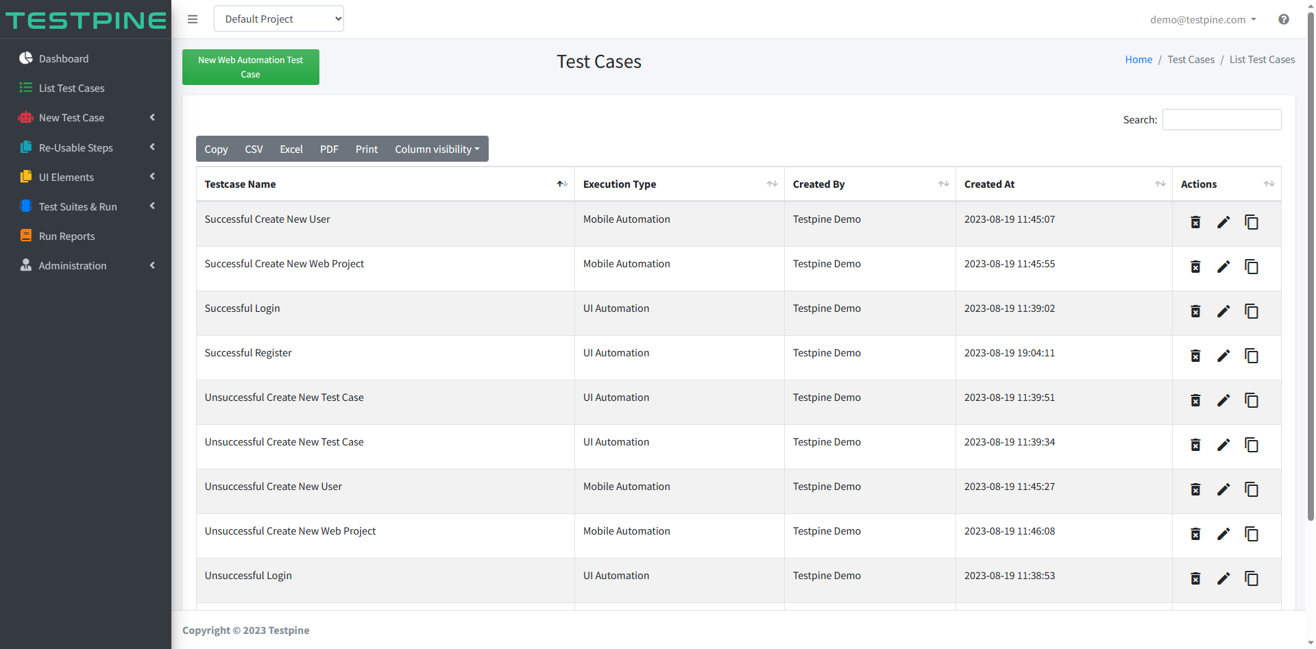 Testpine screenshot 2