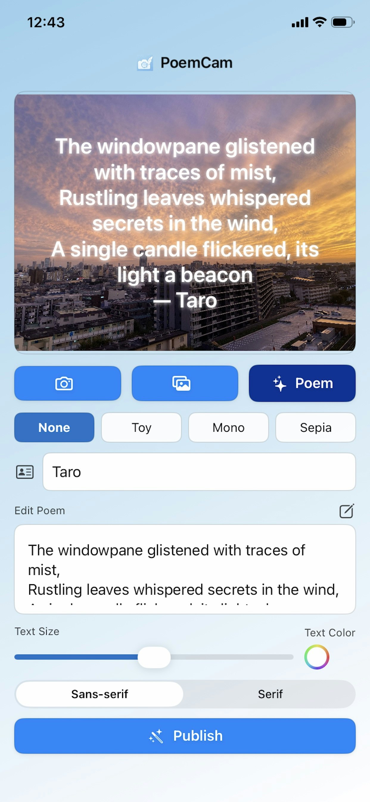 PoemCam screenshot 3