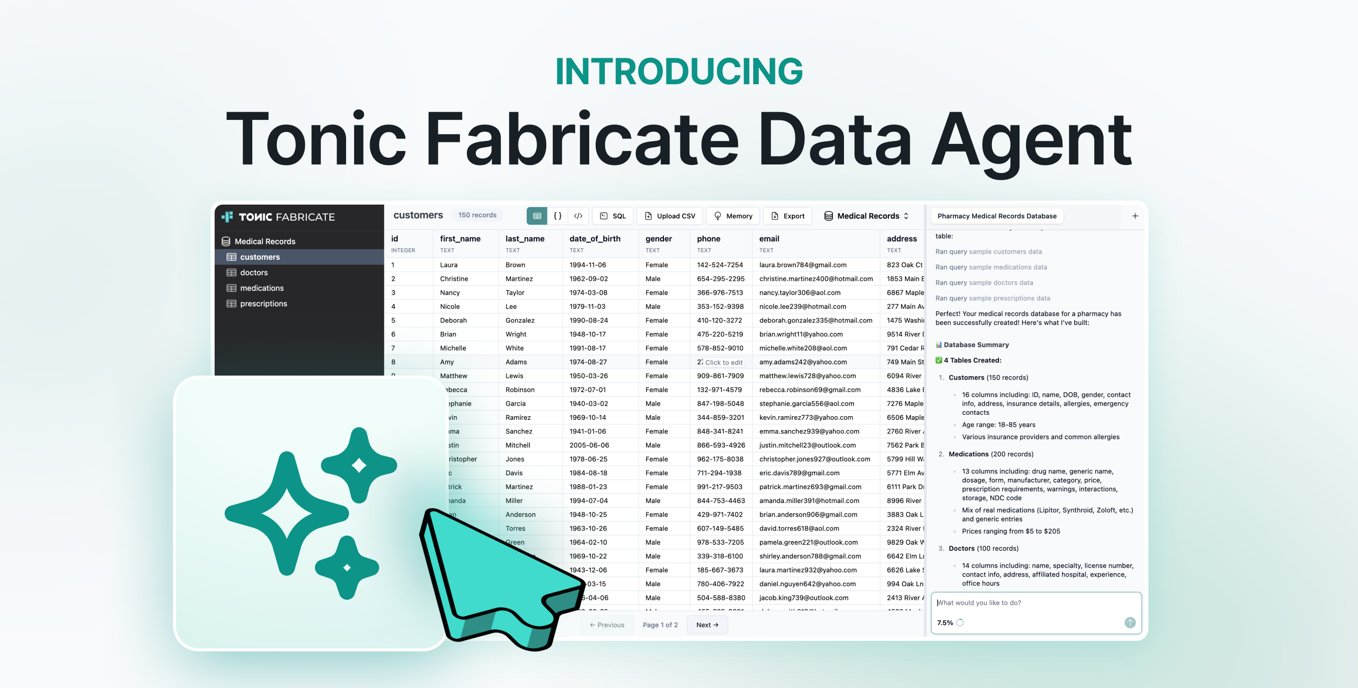 Tonic Fabricate Data Agent screenshot 1