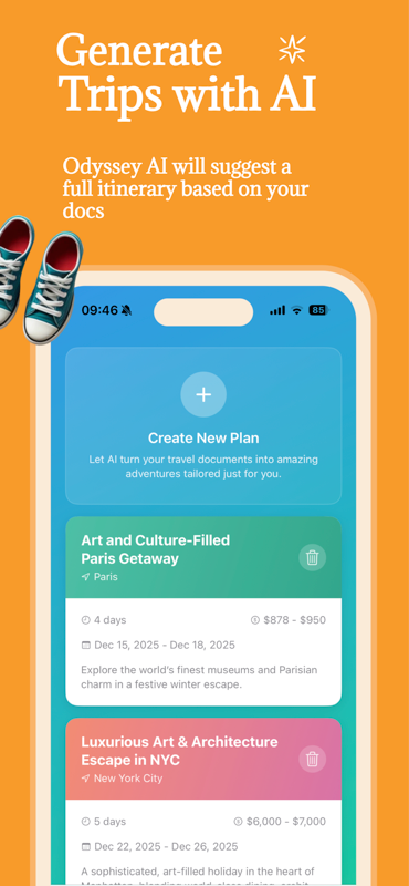 Odyssey: AI Travel Assistant screenshot 1