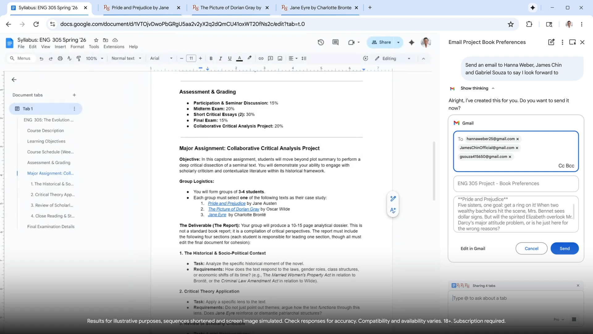 Google Gemini in Chrome screenshot 3