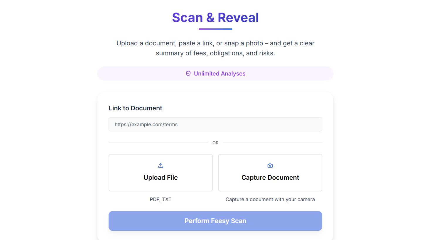 Feesy - Find the traps in fine print. screenshot 2