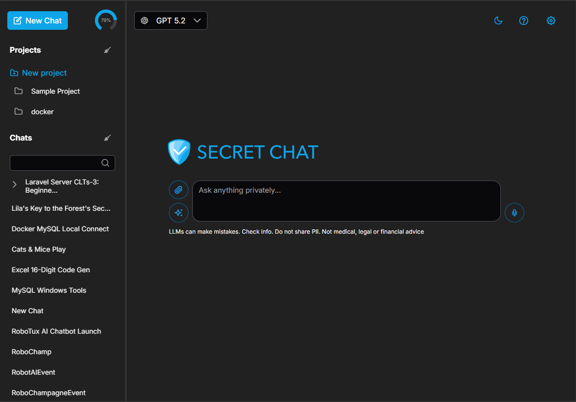 Secret Chat - Private Multi-LLM AI screenshot 2