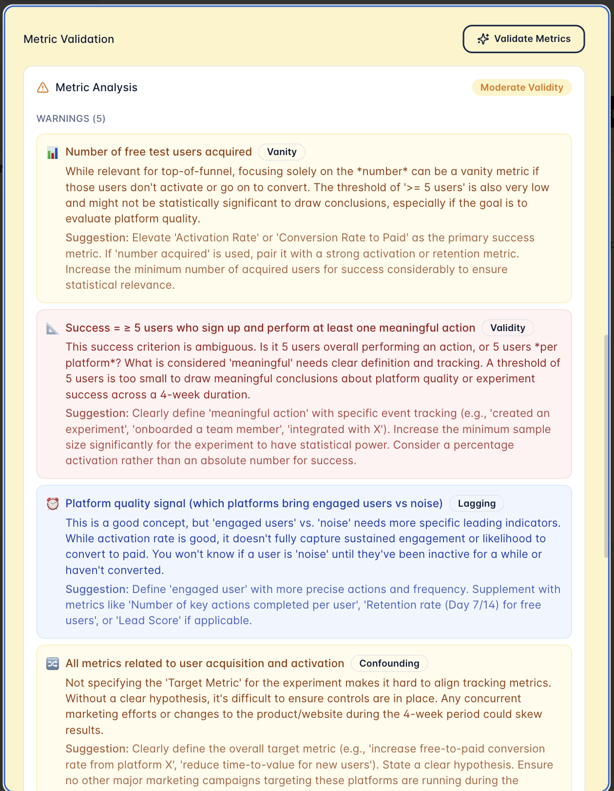 Growth Experimentation tool screenshot 4