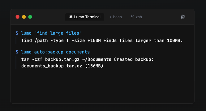 Lumo CLI screenshot 1