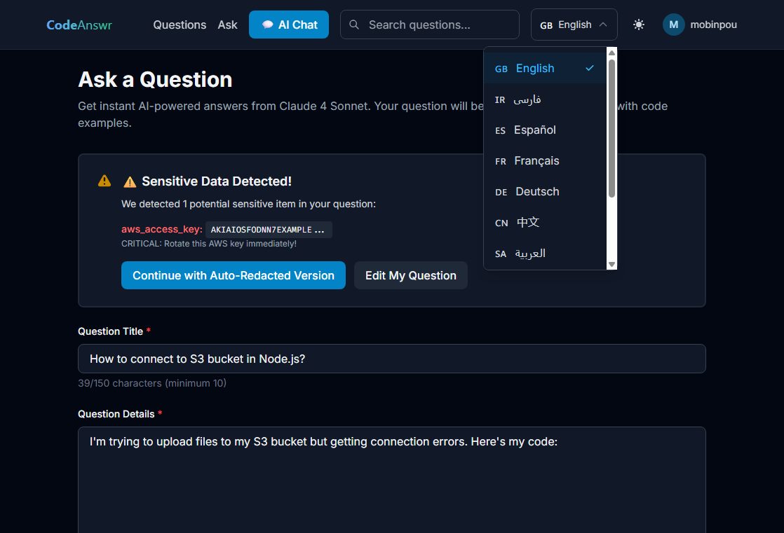 CodeAnswr screenshot 2
