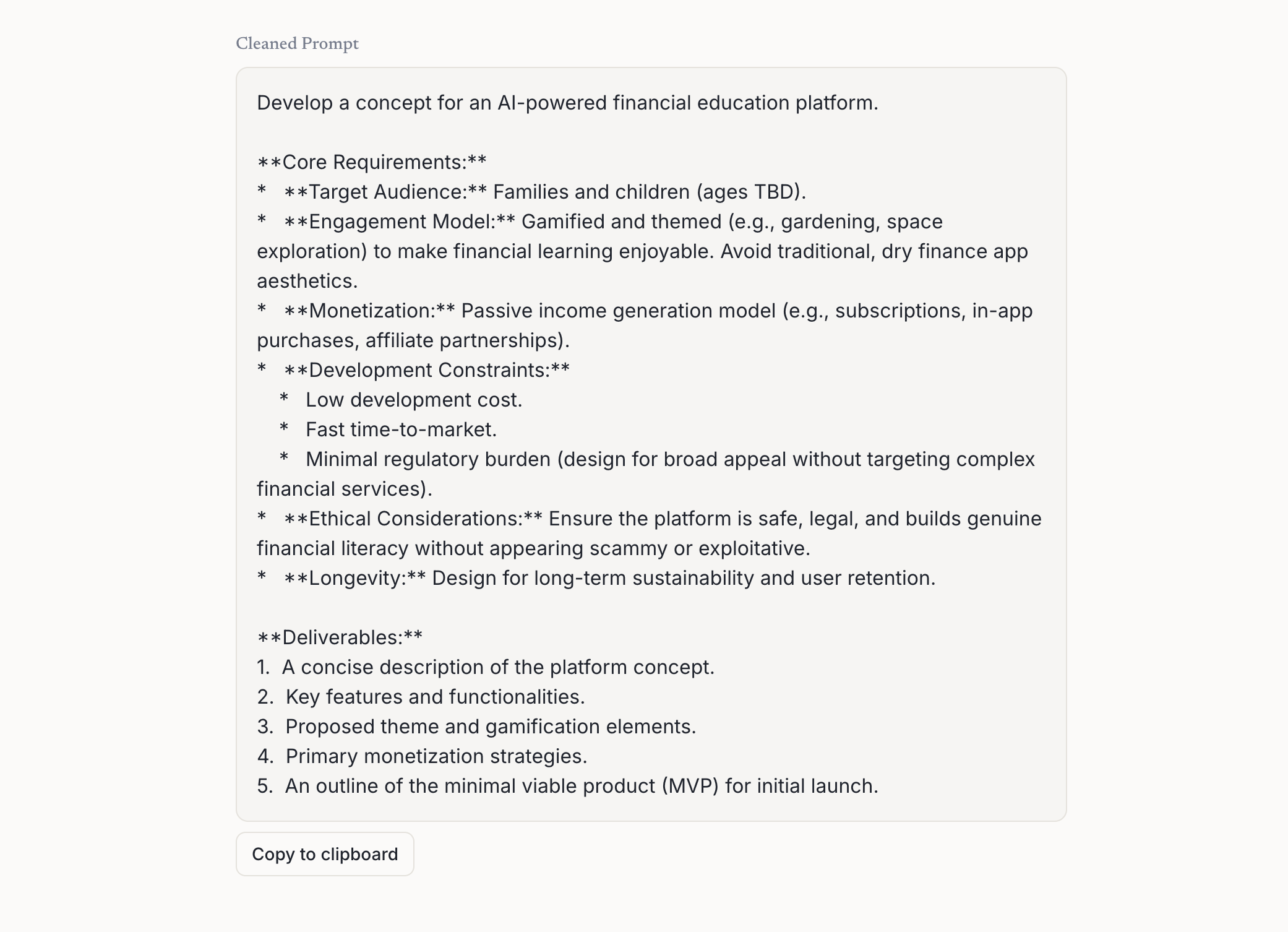 PromptCleaner screenshot 2