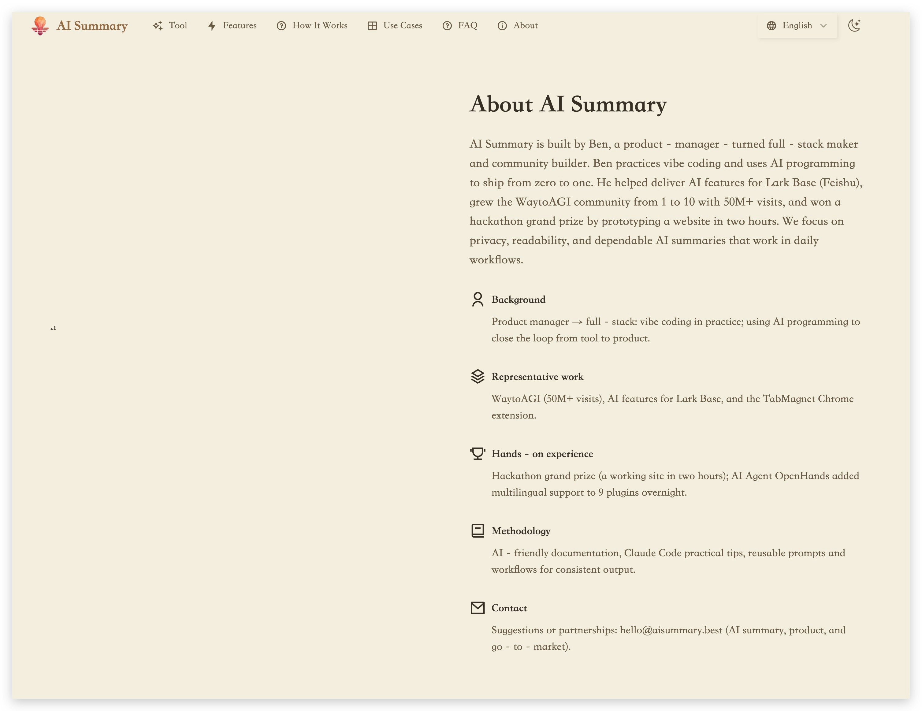 AI Summary screenshot 2