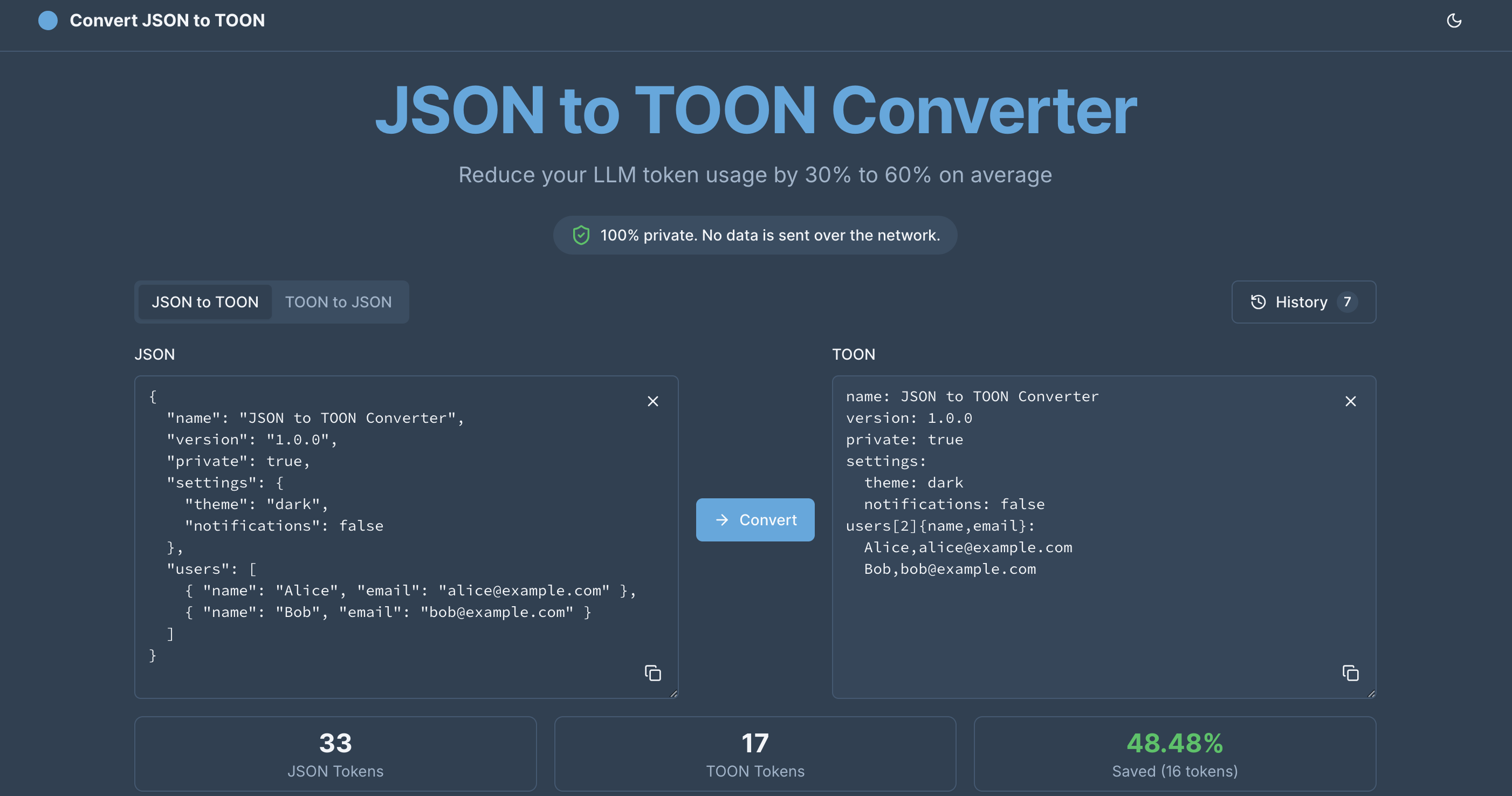 JSON to TOON Converter screenshot 2