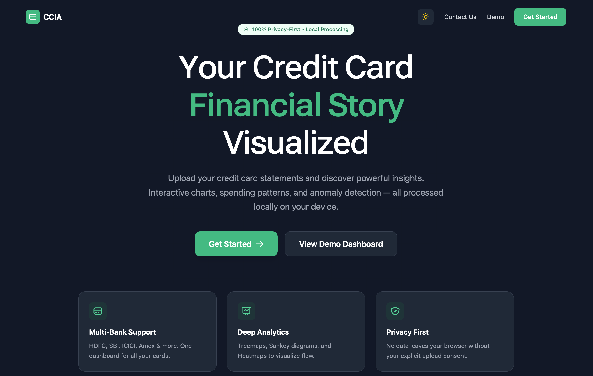 Credit Card Insight Analyzer screenshot 1