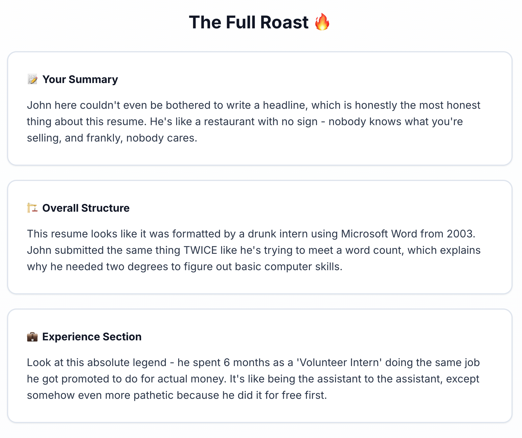 RoastMyProfile.io screenshot 3