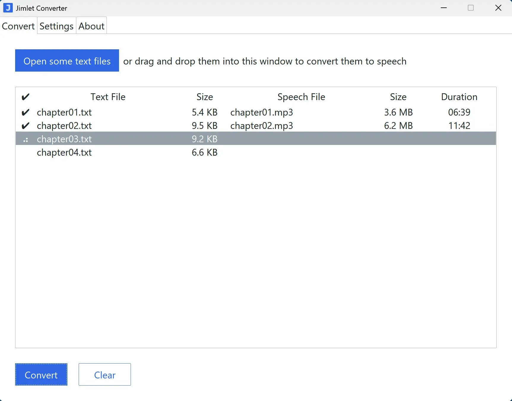 Jimlet TTS Converter screenshot 1