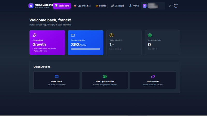 NexusBacklink screenshot 2