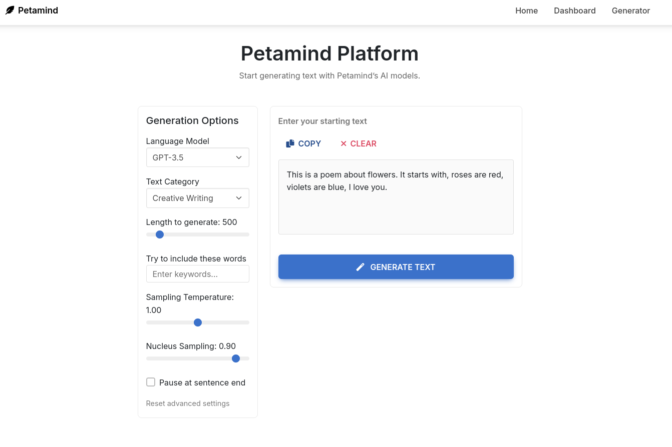 Petamind screenshot 1