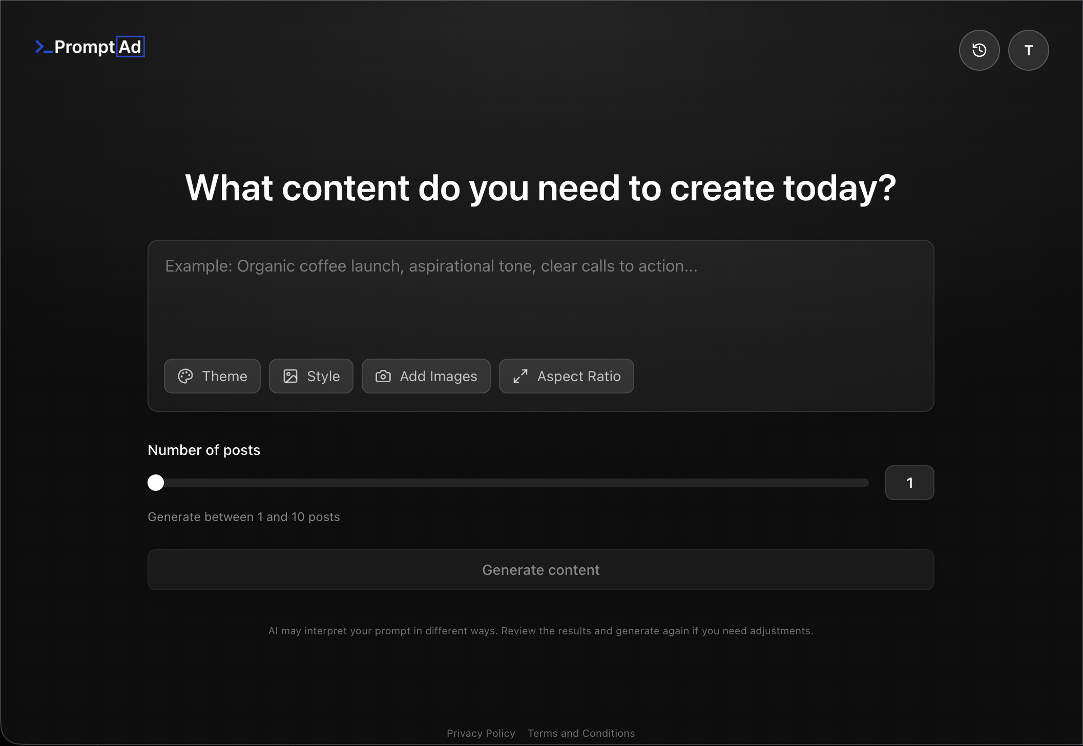 PromptAd screenshot 1