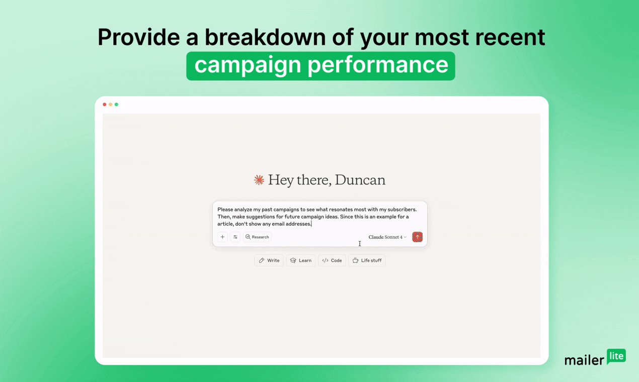 MailerLite email marketing MCP server screenshot 3