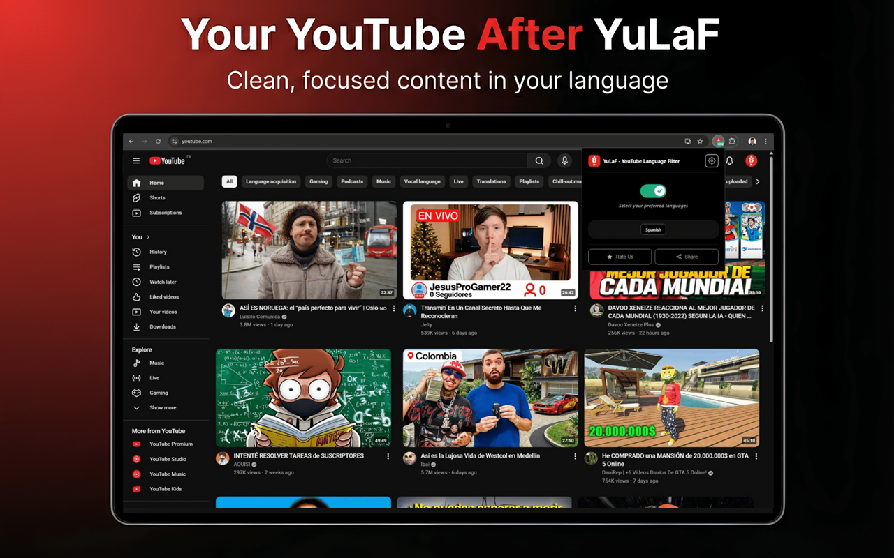 YuLaF - YouTube Language Filter screenshot 3