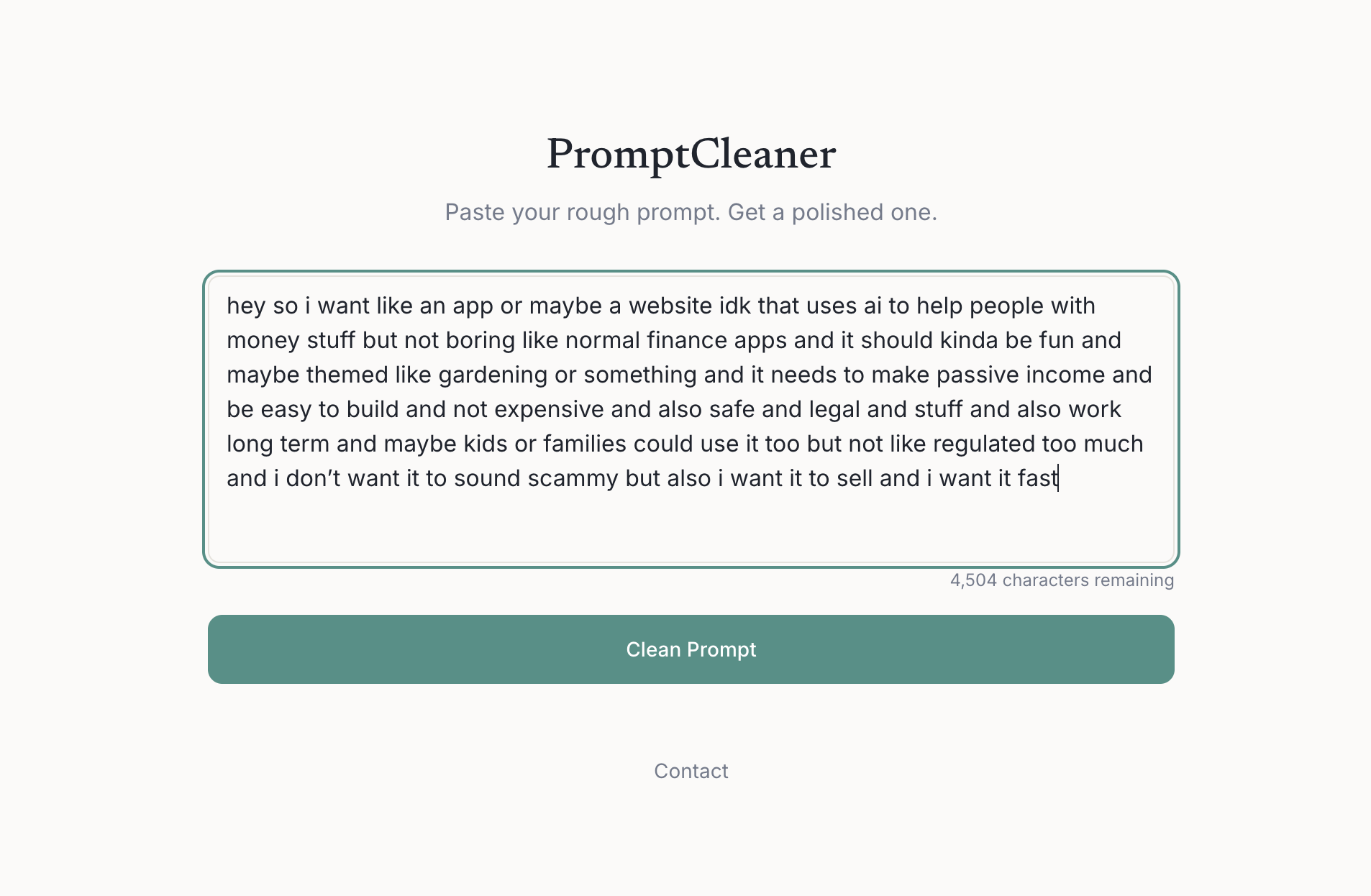 PromptCleaner screenshot 1