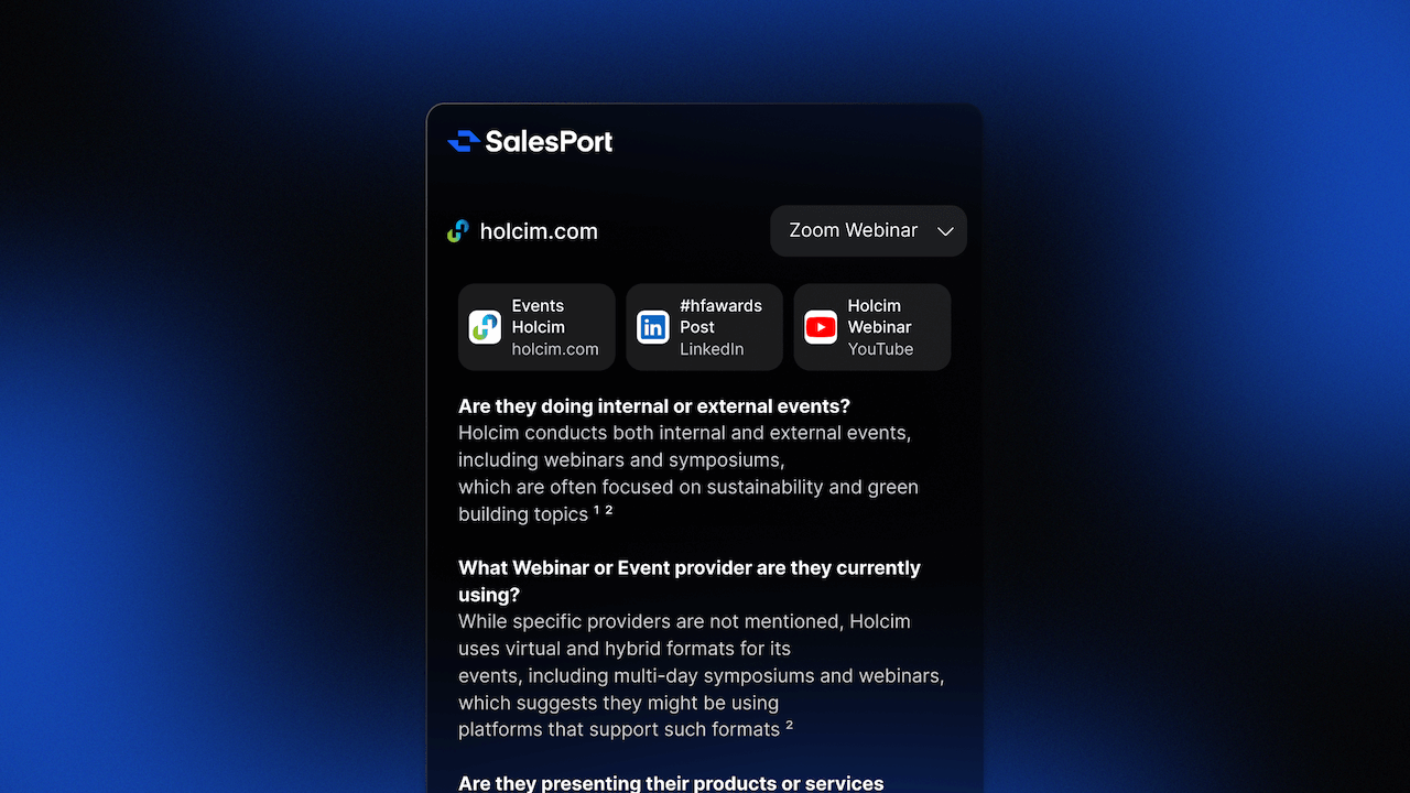 SalesPort AI Sales Researcher screenshot 1