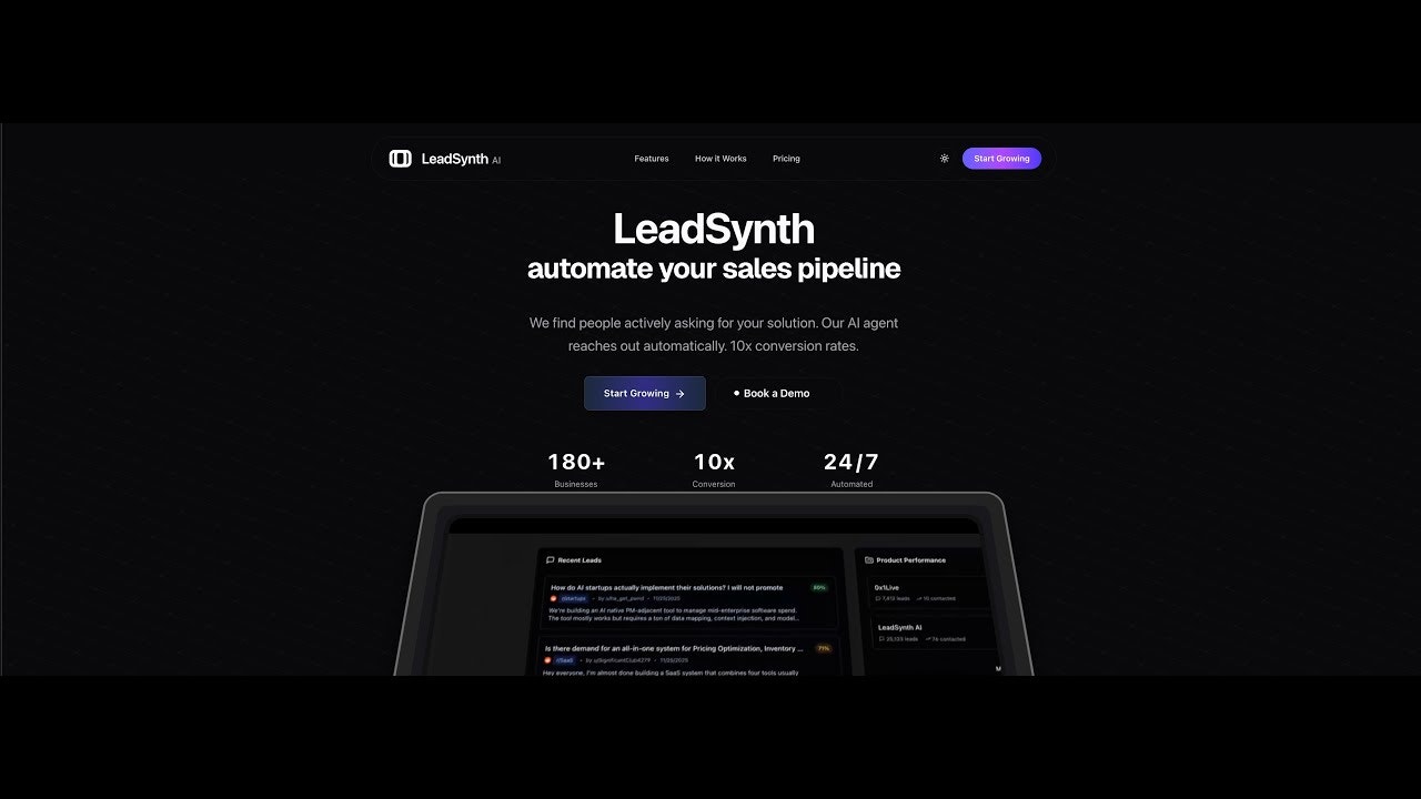 LeadSynth Launch screenshot 1
