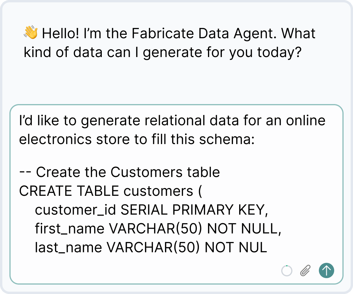 Tonic Fabricate Data Agent screenshot 4