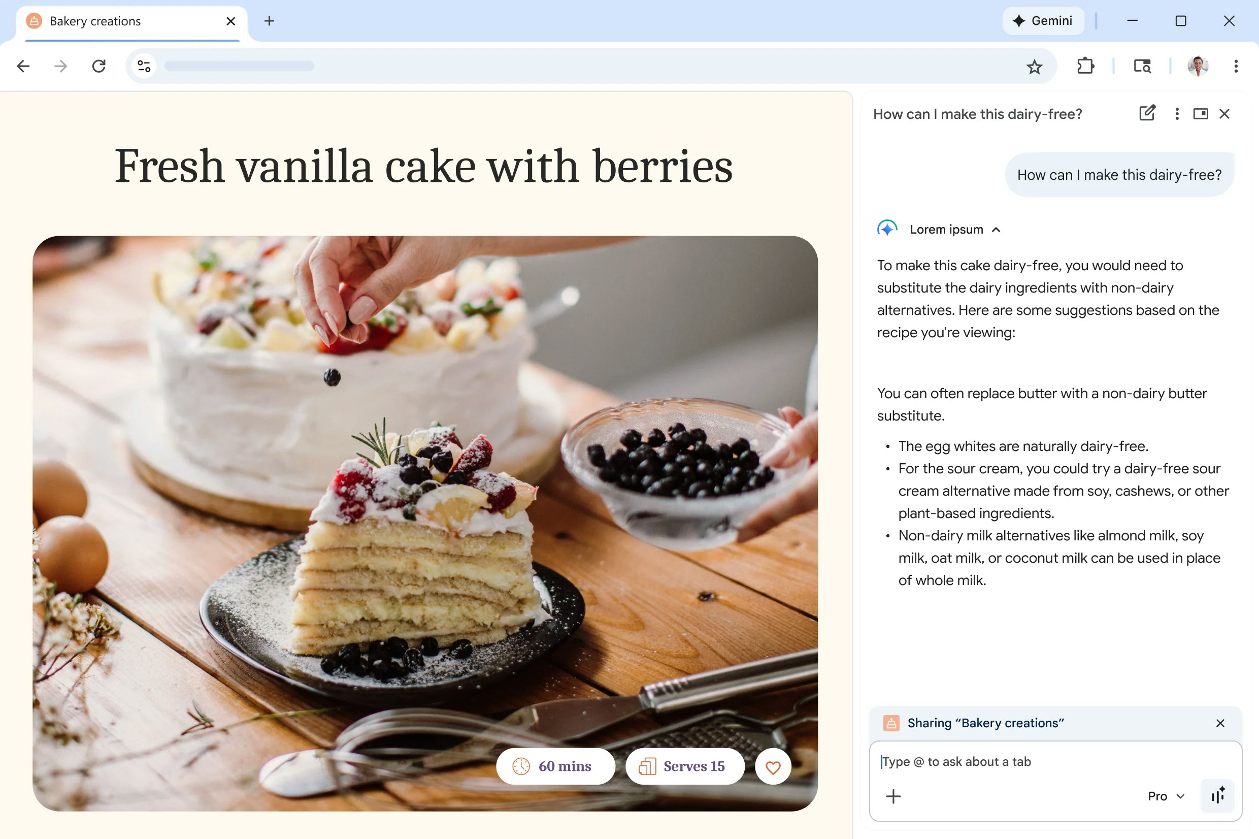 Google Gemini in Chrome screenshot 4