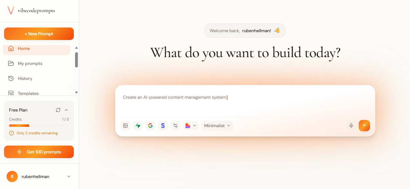 vibecodeprompts screenshot 1