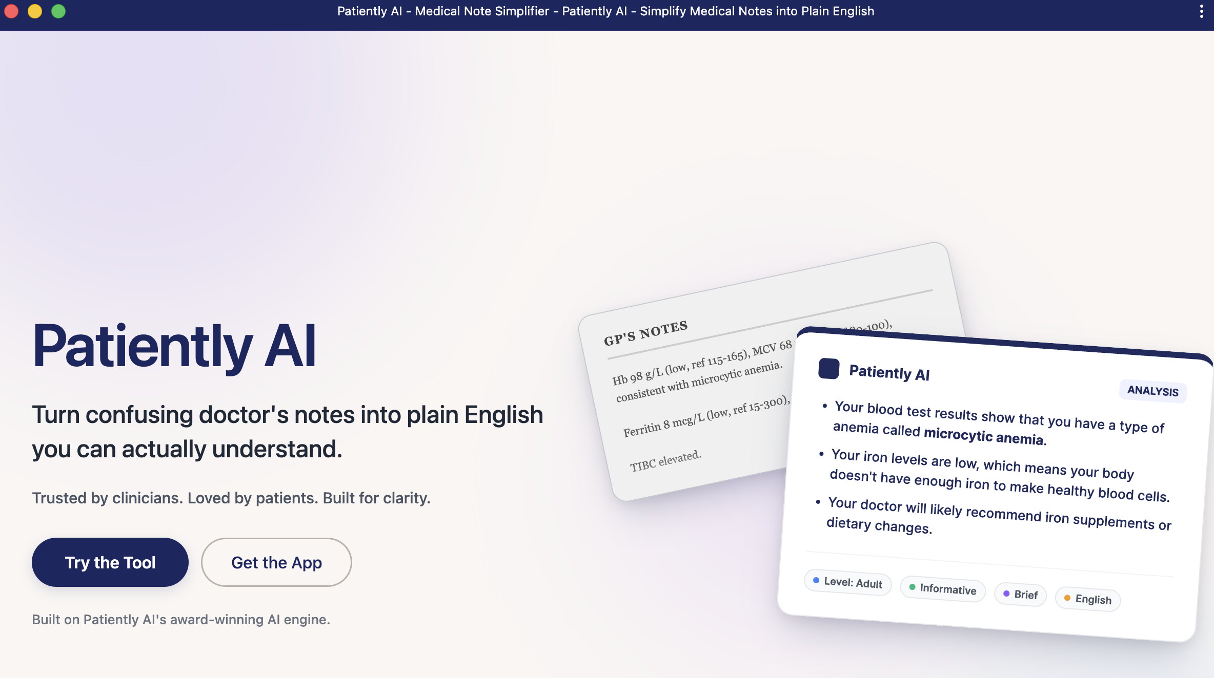 Patiently AI: Medical Notes Made Clear screenshot 1
