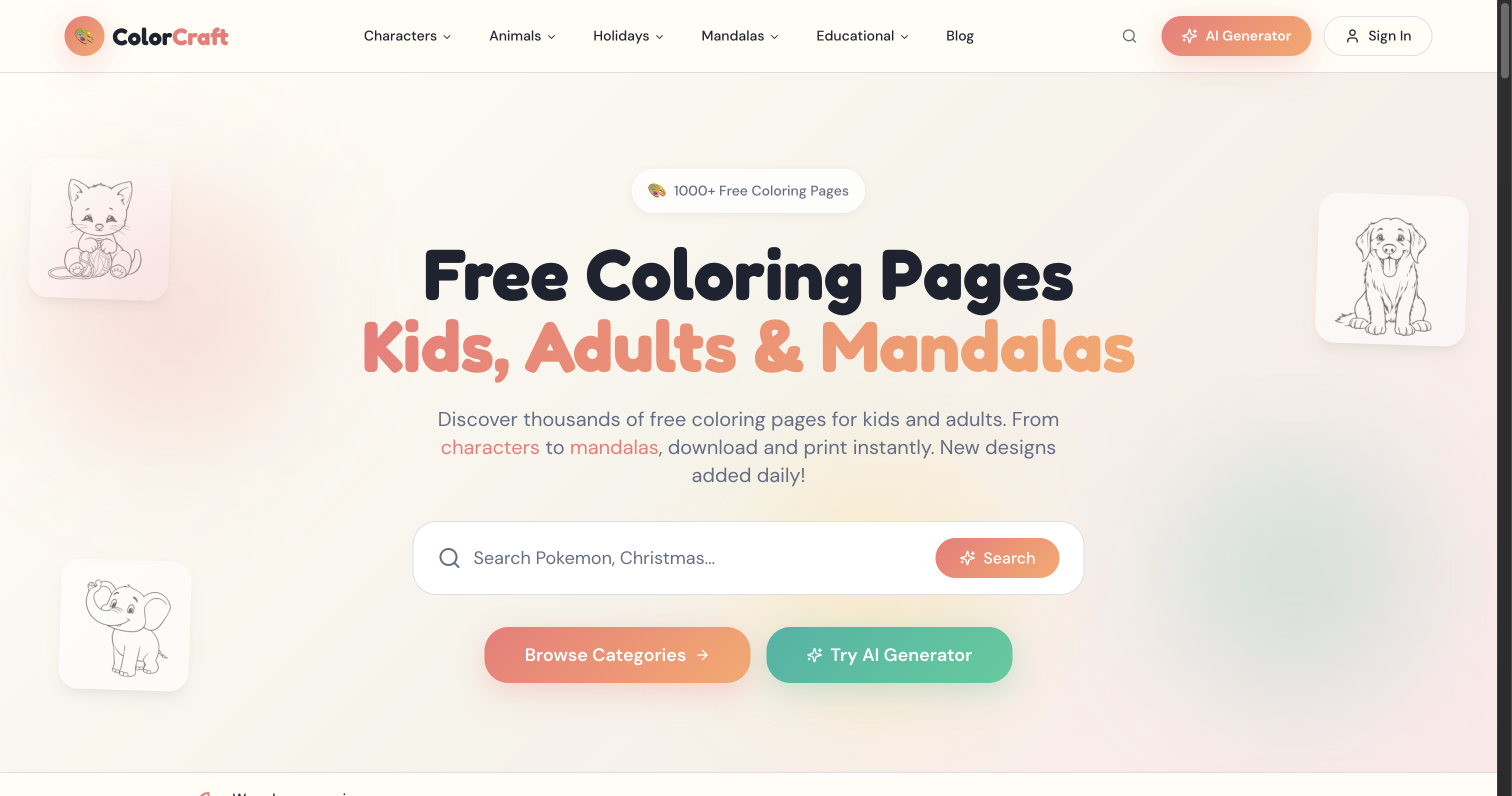 AI Coloring Pages Generator screenshot 1