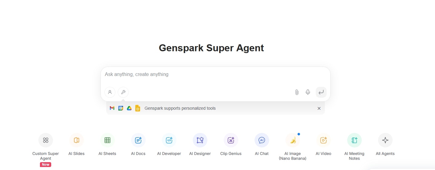 Genspark Custom Super Agent screenshot 2