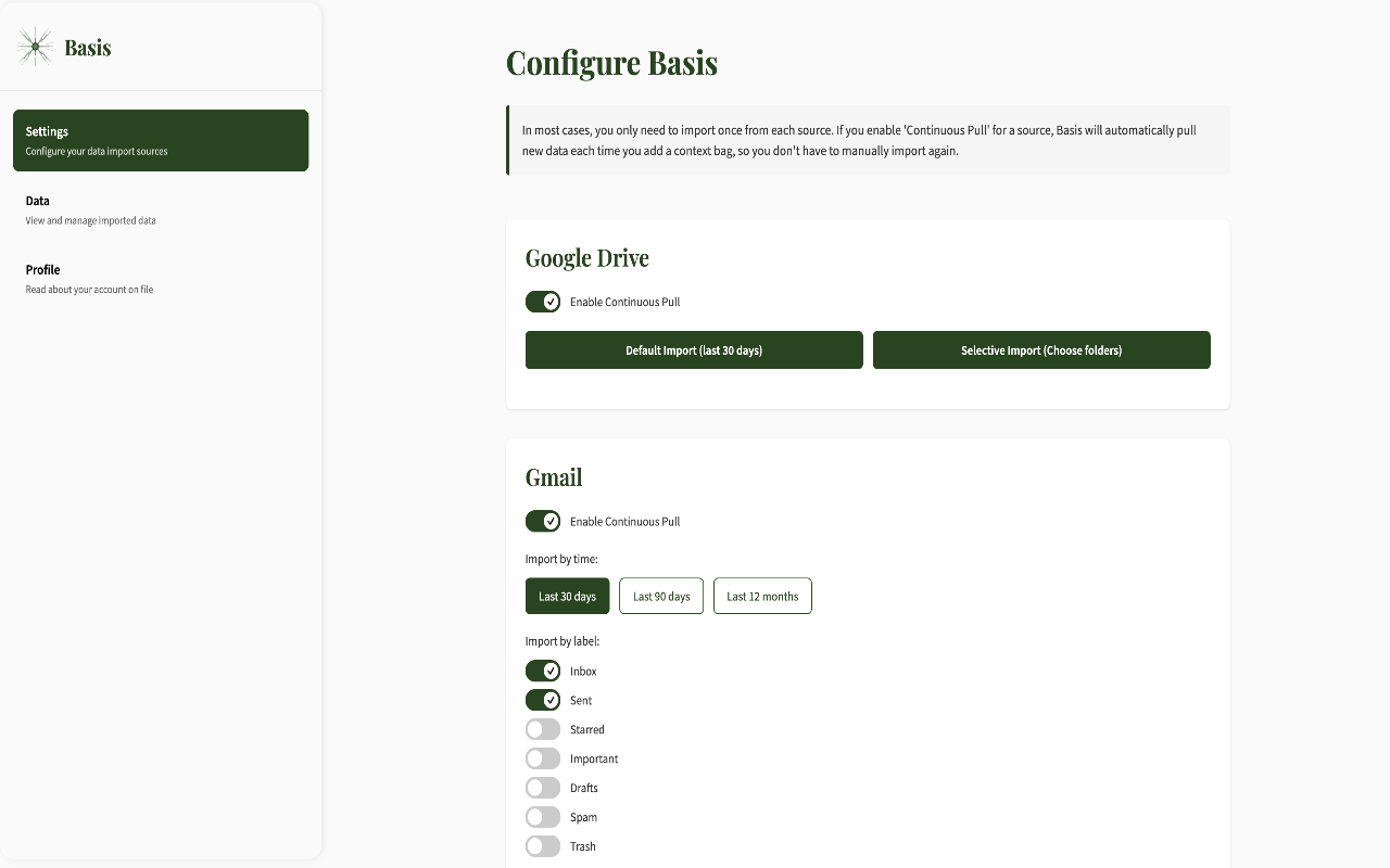 Basis screenshot 2