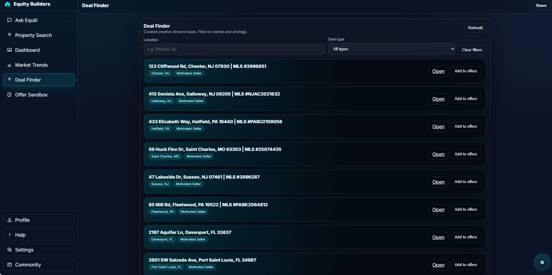 EquityBuilder.io screenshot 2