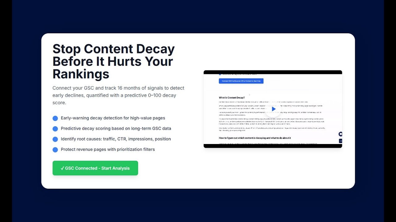 Content Decay Tool (by Wellows) screenshot 1