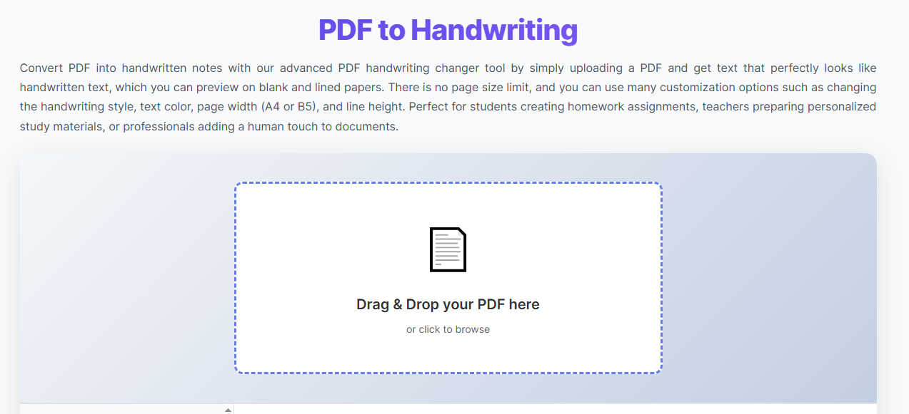PDF to Handwriting Converter Online screenshot 3