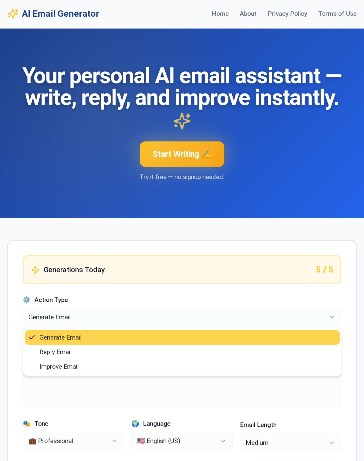 Ai Email Generator screenshot 1