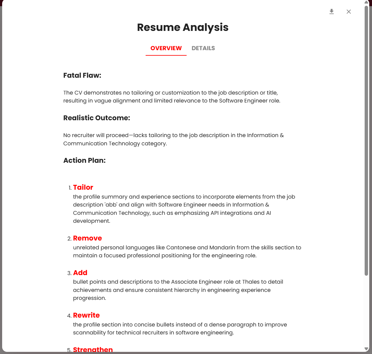 Beruf AI Resume Coaching screenshot 5
