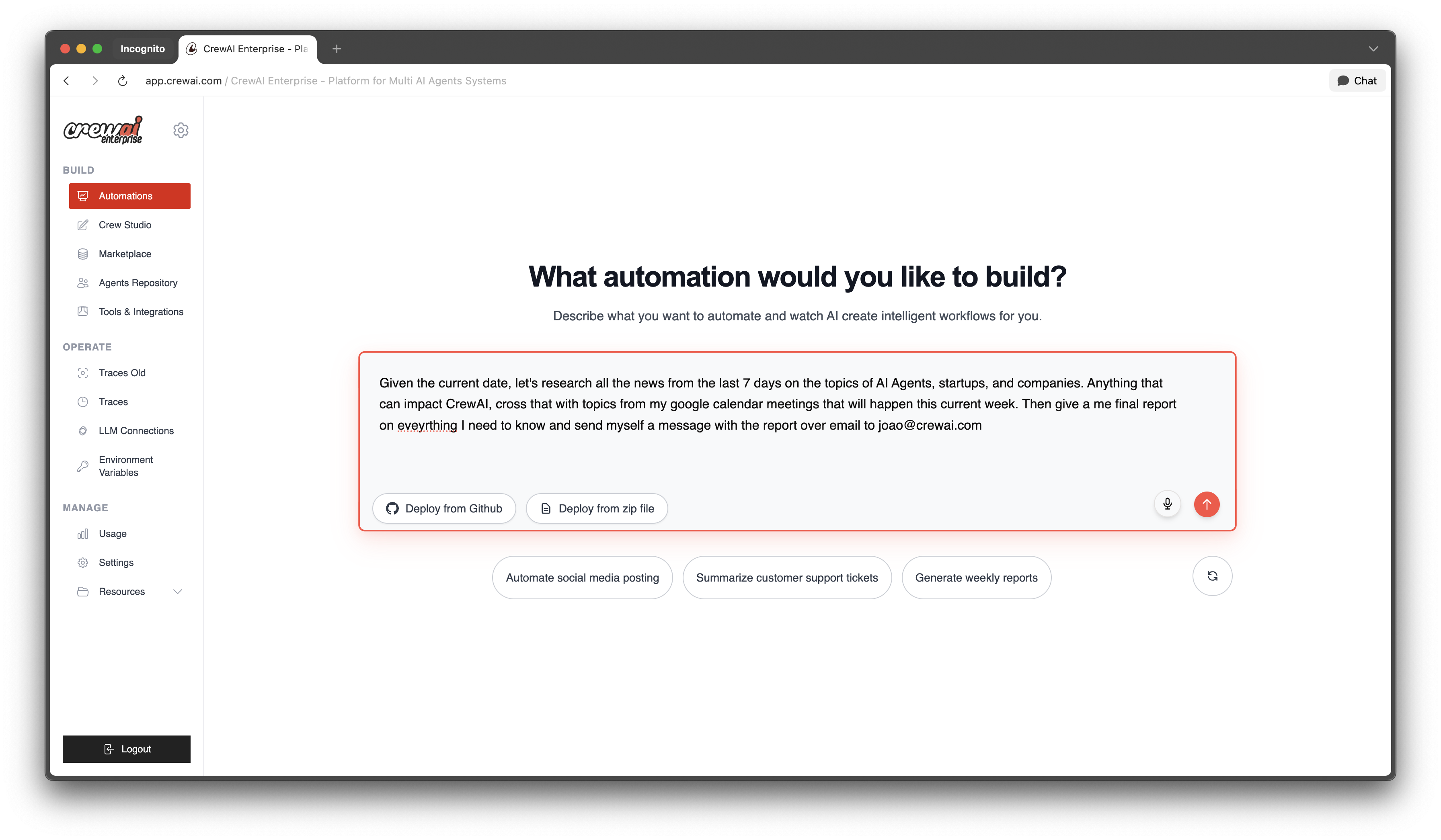 CrewAI AMP - Agent Management Platform screenshot 7
