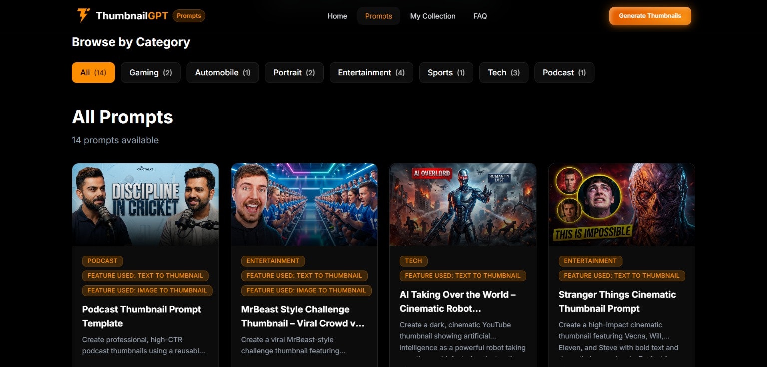 ThumbnailGPT Prompts screenshot 2