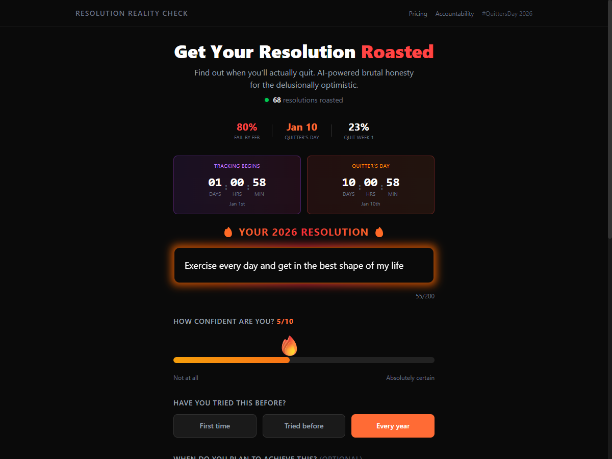 Resolution Roast screenshot 2