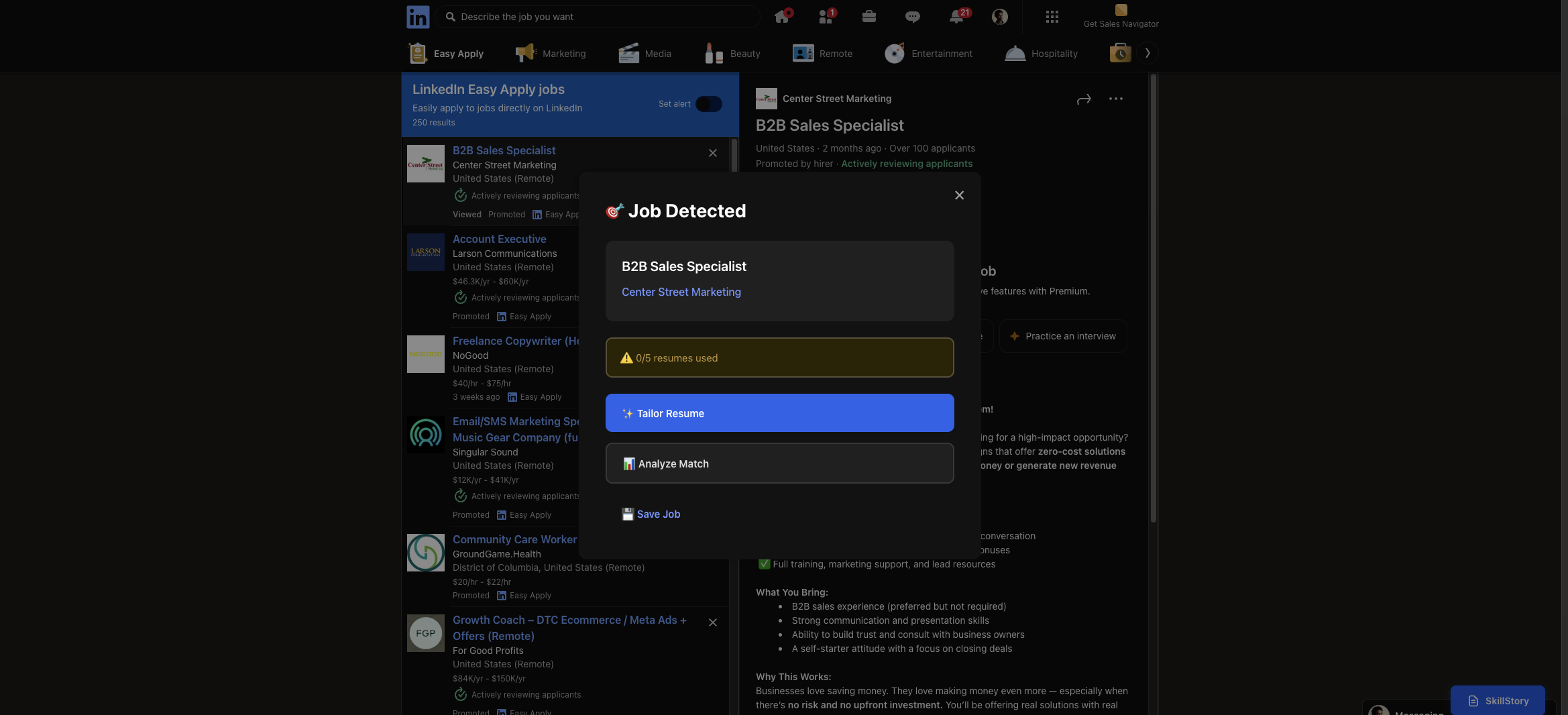 SkillStory - Job Hunter & Resume Builder screenshot 2