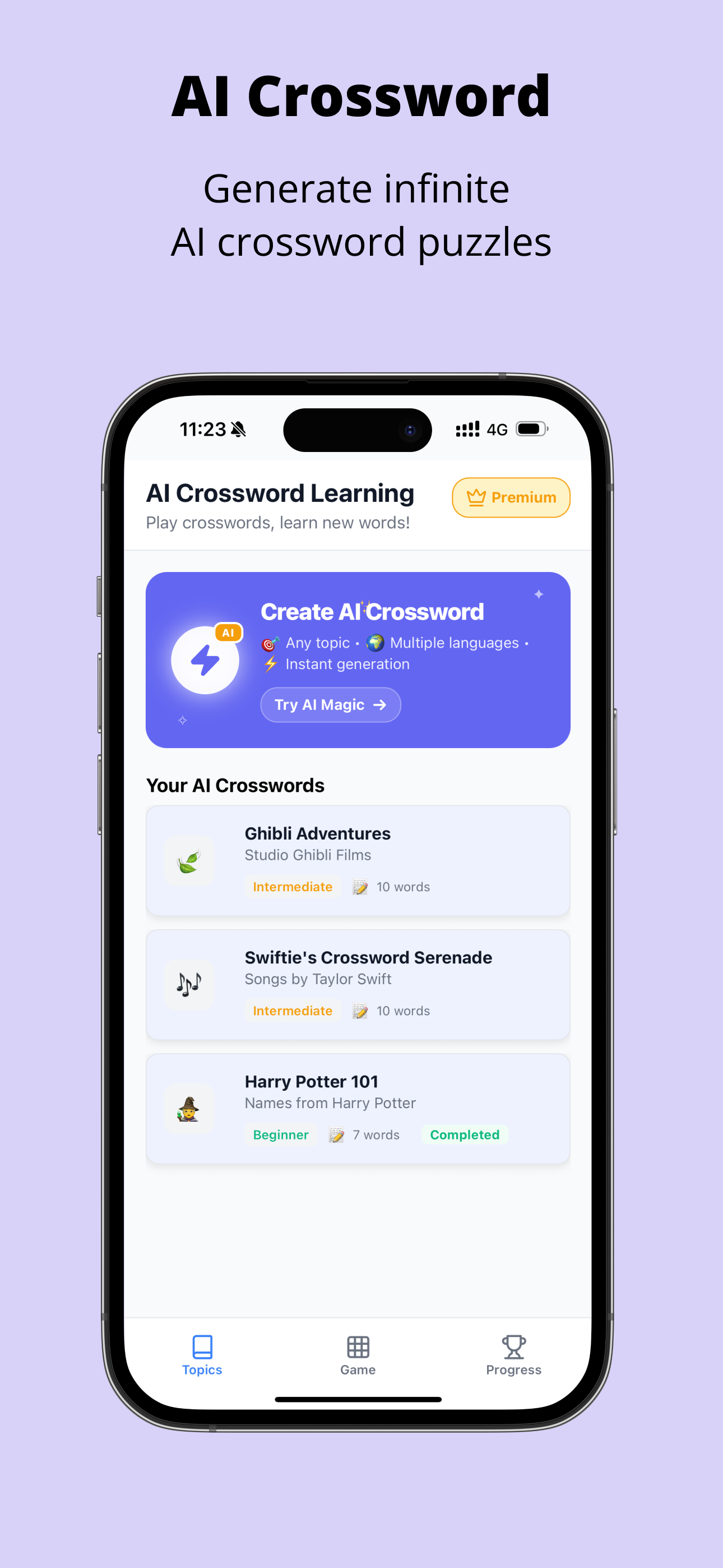 Crossword Learn - AI Crossword Puzzles screenshot 1