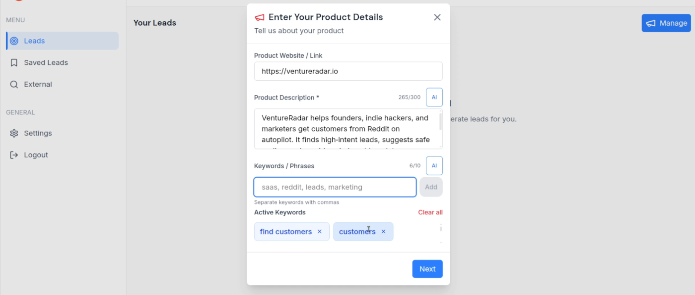 VentureRadar - Marketing using Reddit screenshot 3