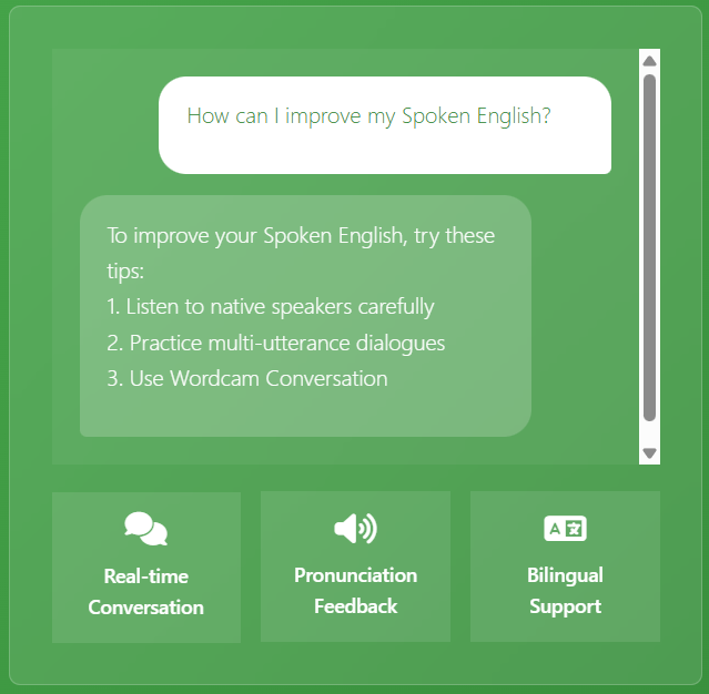 Wordcam Conversation screenshot 1