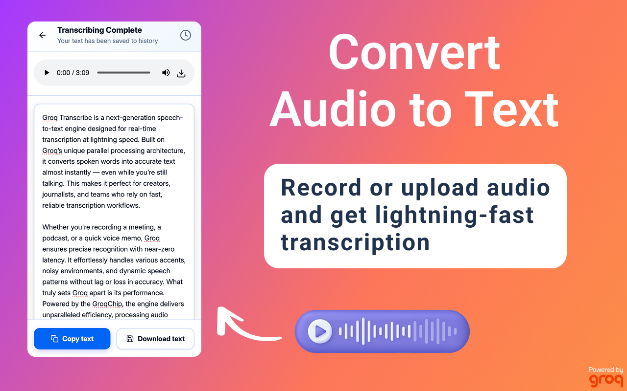 Audio To Text Transcription screenshot 1