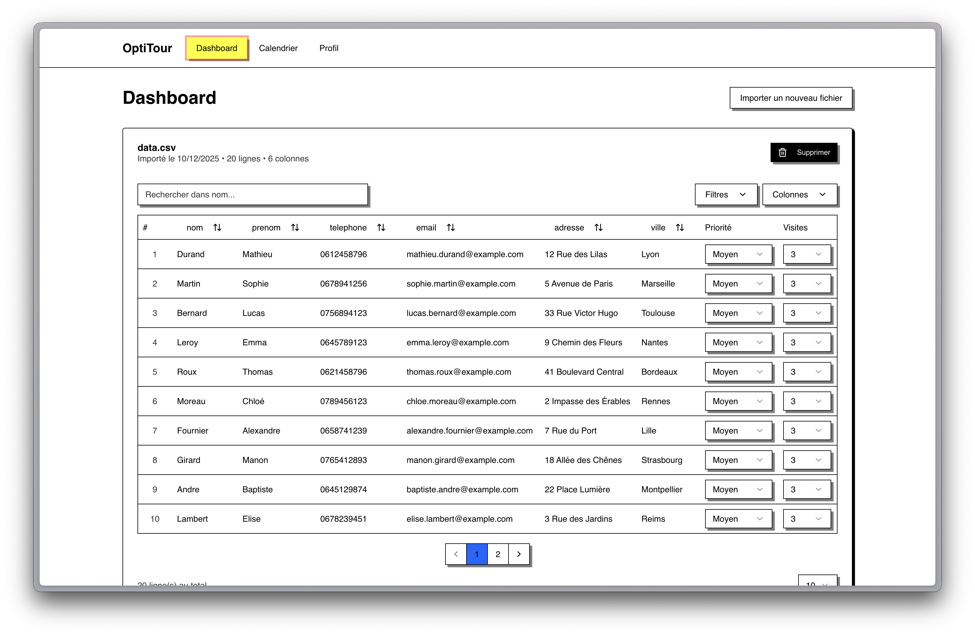 OptiTour screenshot 2